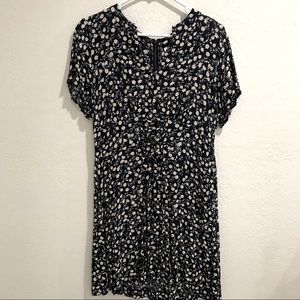 Xhilaration Navy Floral Ditsy Mini Dress - size L
